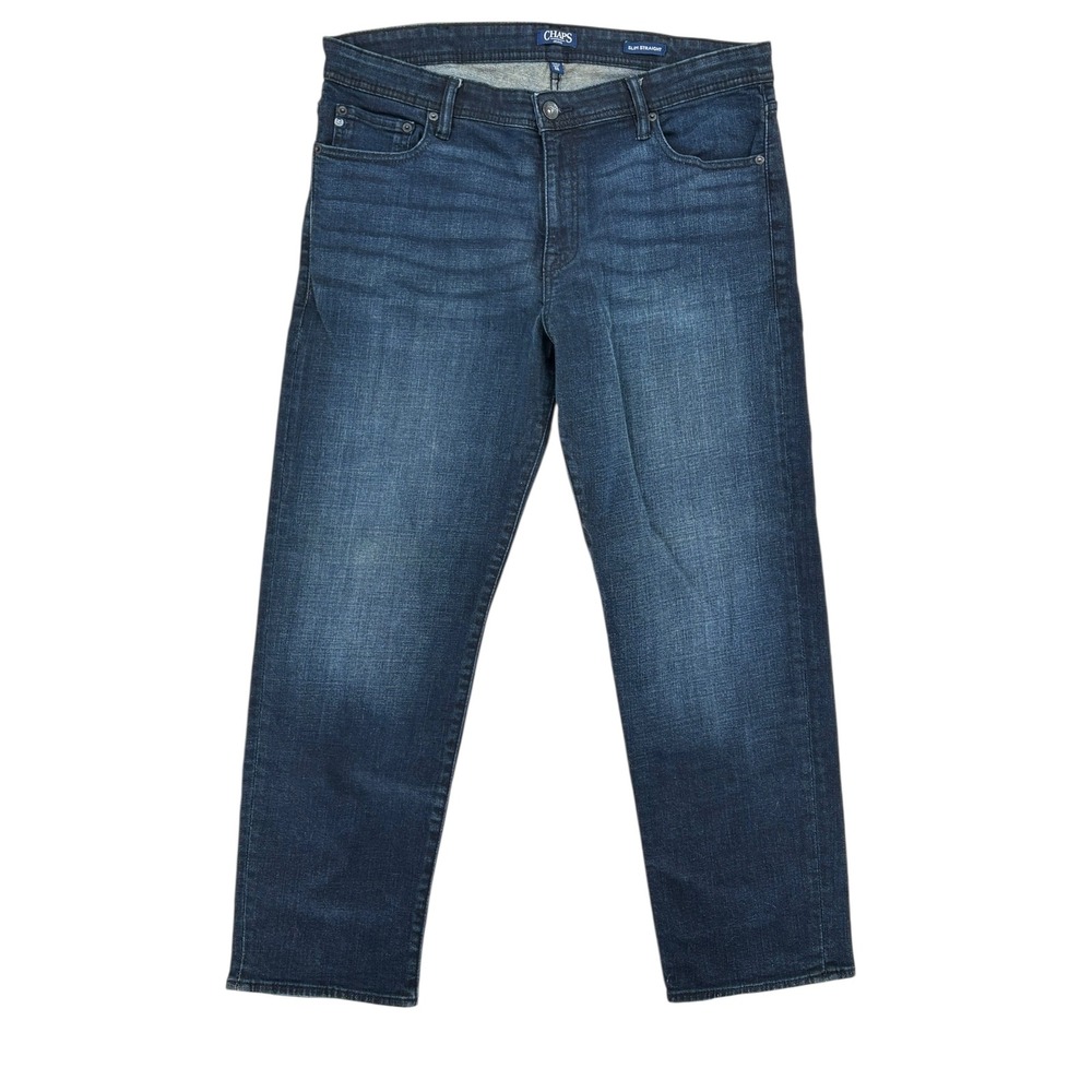 Chaps Jeans Slim Straight Dark Wash Mens Size 36x30 Cotton Spandex Blend